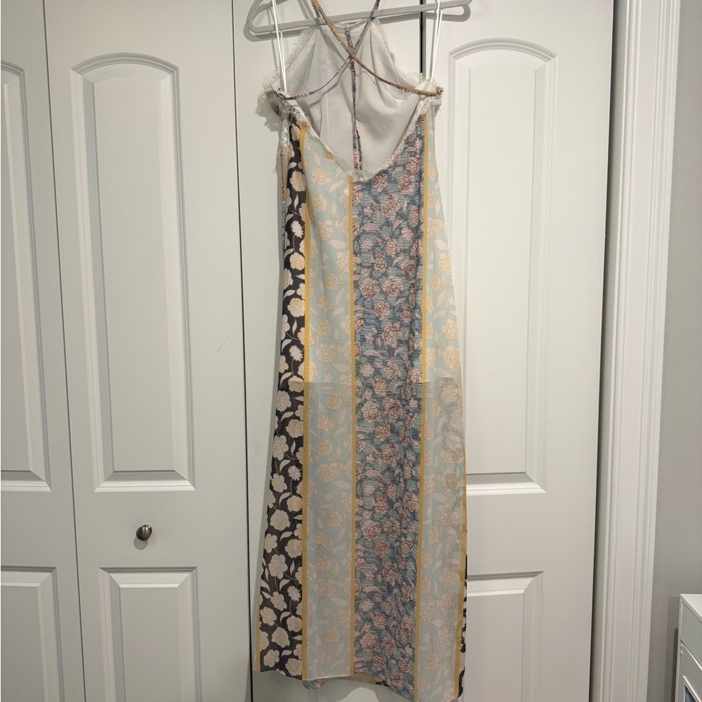 Tularosa Striped Floral Patchwork Maxi Dress in Light Blue, Yellow, Cream, Black - Picture 2 of 4